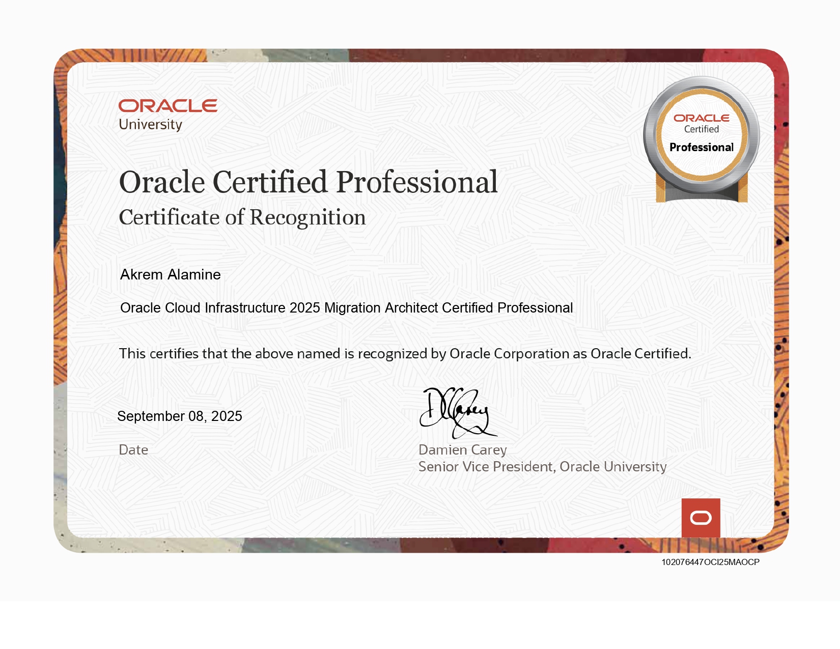 OCI Migration Architect Professional Certification
